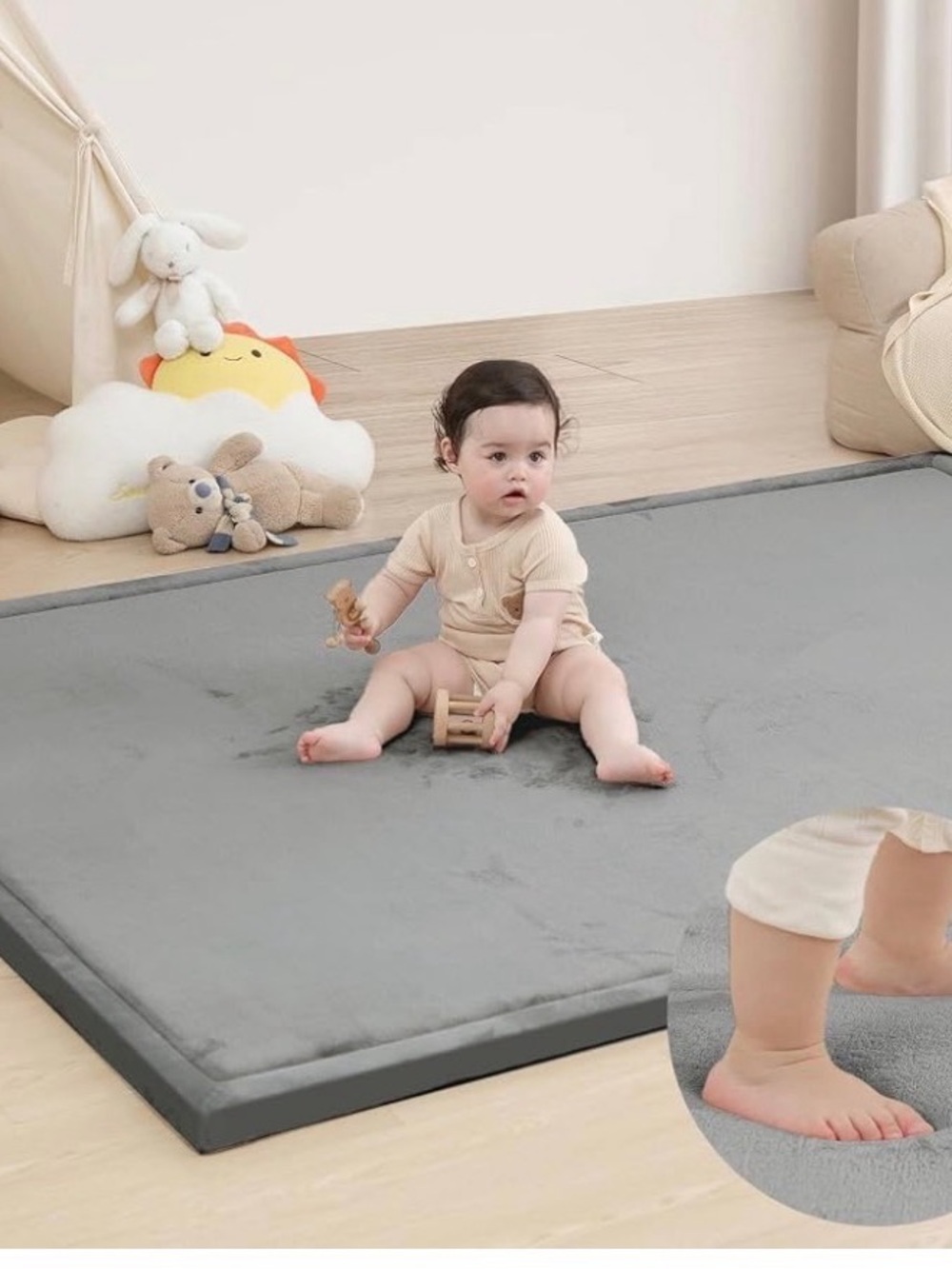 Baby Soft Sole Walker Shoes - Gray Non-Slip Infant Shoes